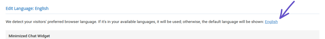 Default language selection